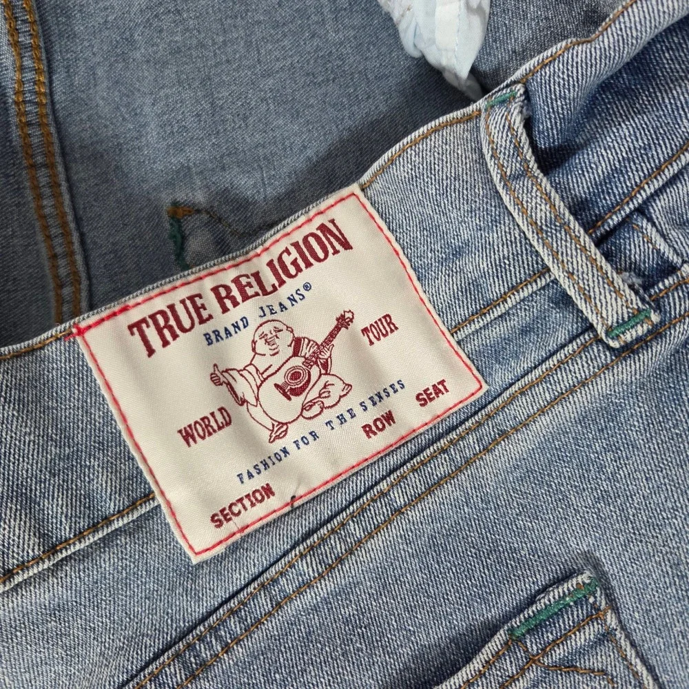 True Religion Ricky Jeans Mens 36 Relaxed Straight Leg Light Wash 31 Inseam